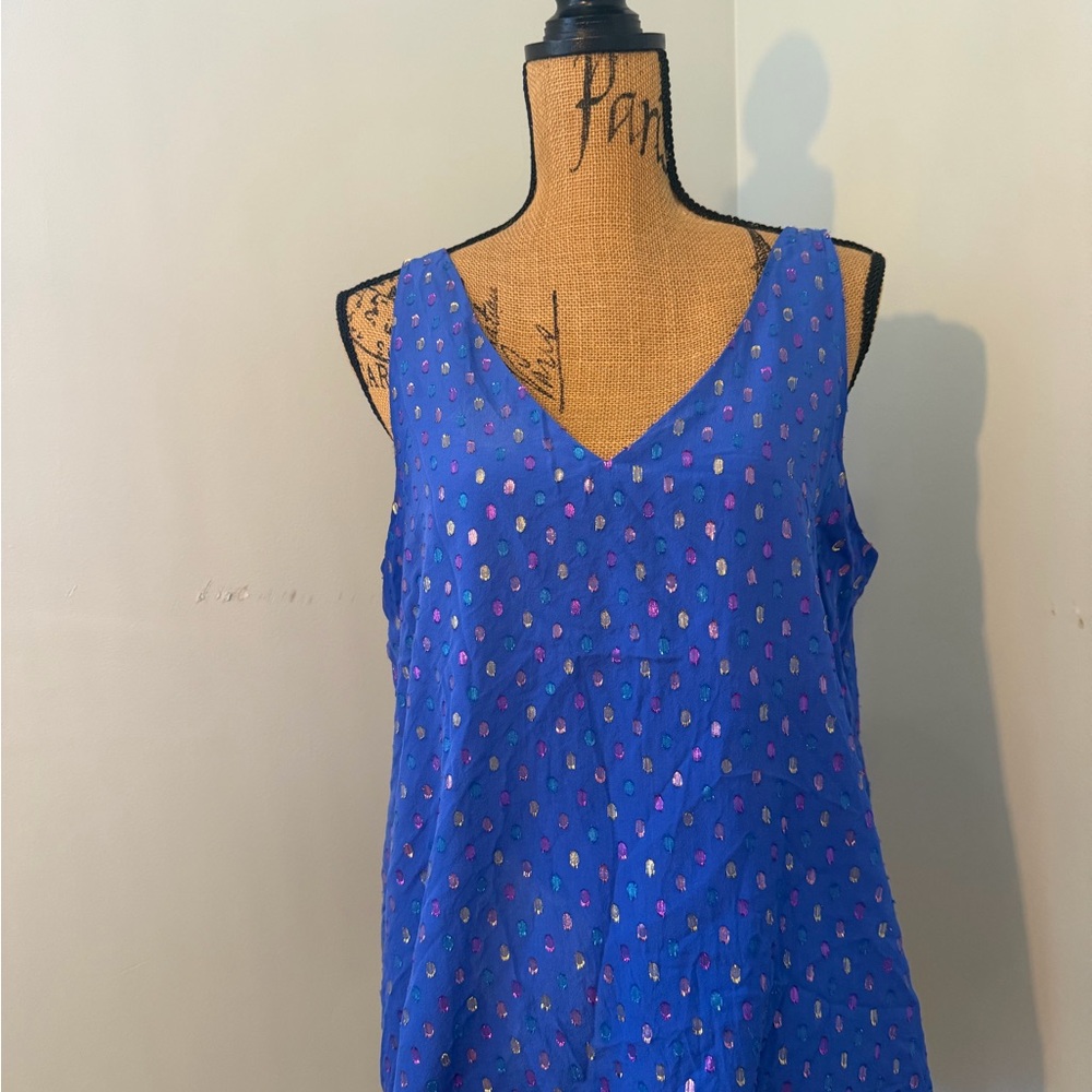 Lilly Pulitzer Blue Tank Top with Pink Accents